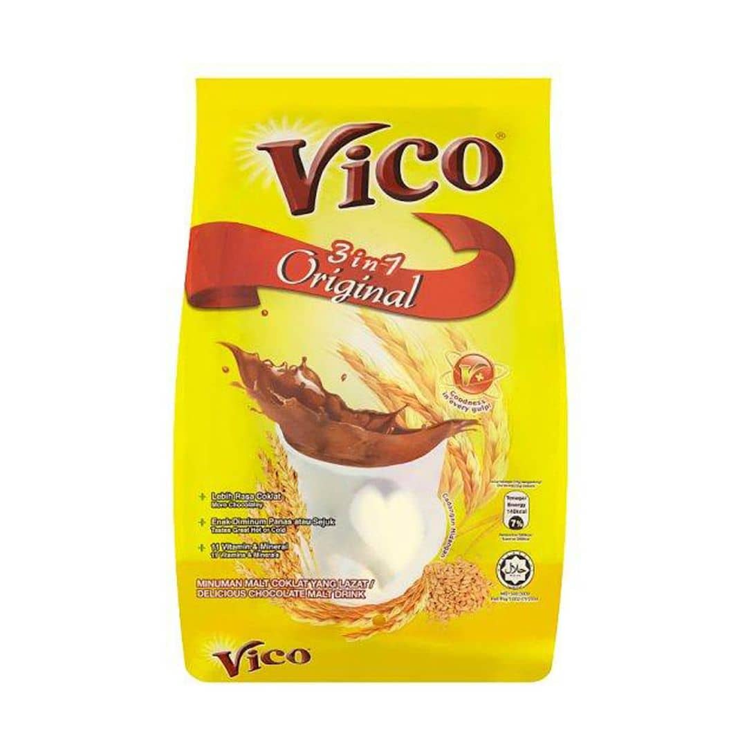 Vico Chocolate Malt Milk Powder 3 in 1 Original 18x32g – First Emporium ...