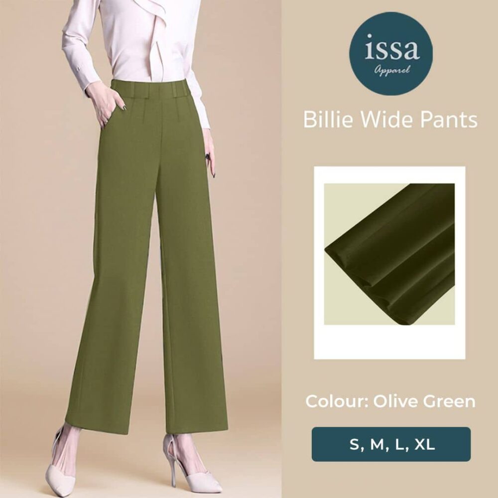 ISSA Billie Wide Pants (Olive Green)