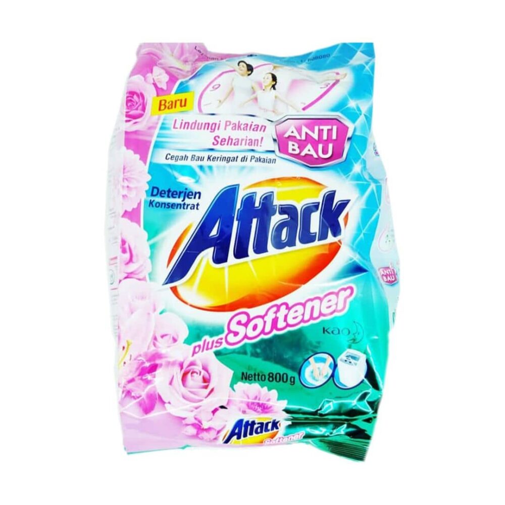 Attack 3D Clean Action Powder Detergent Plus Softener 800g