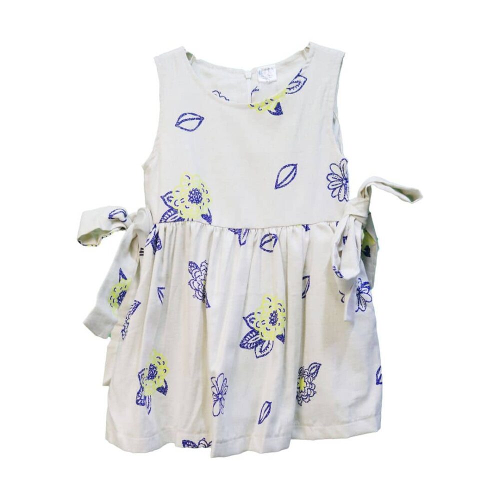 (2-6Y) Alice Kids Floral Cream Dress Sleeveless