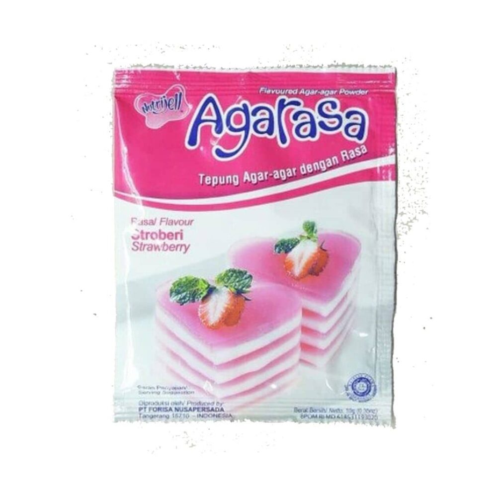 Nutrijell Agarasa Flavoured Agar-agar Powder Strawberry 10g