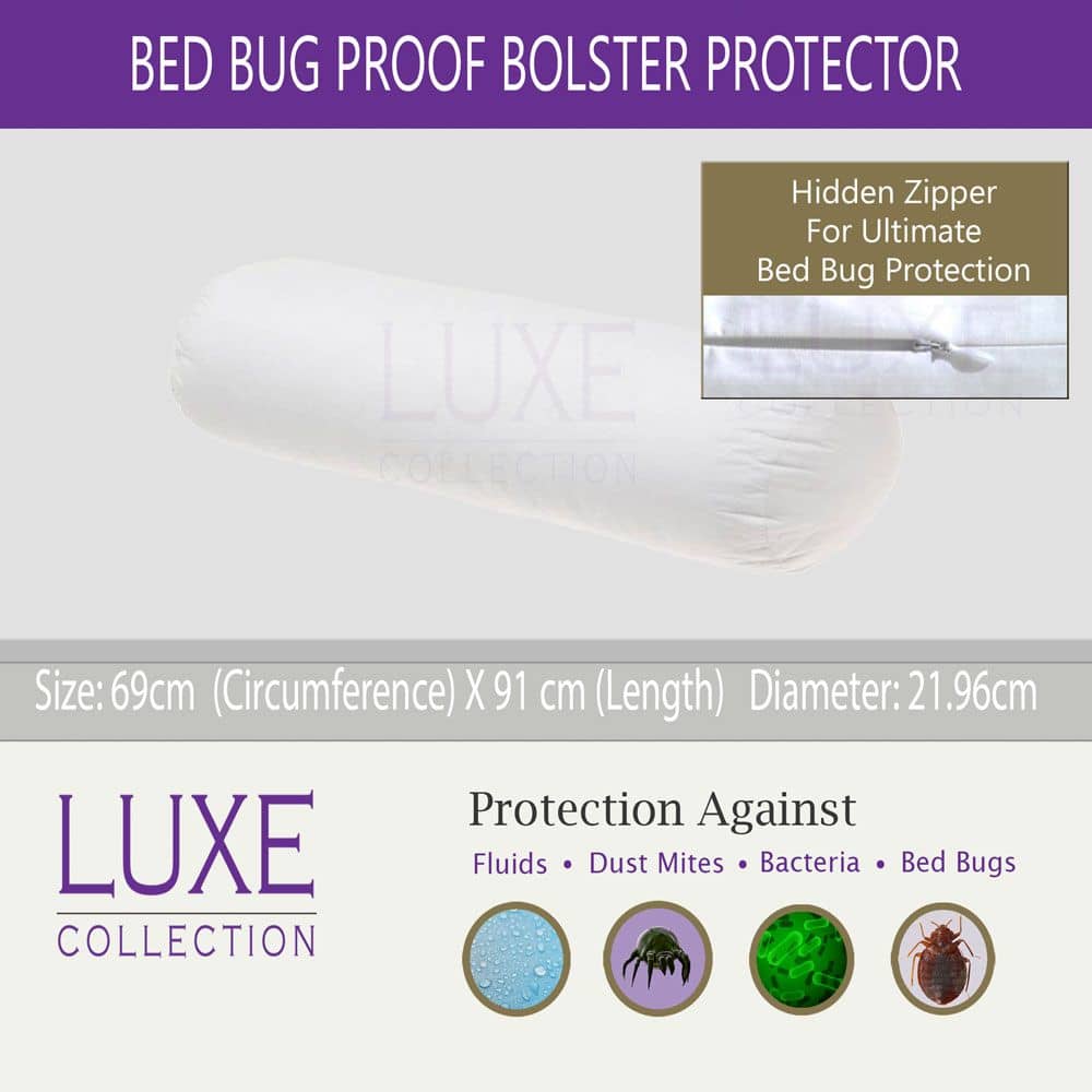 Luxe Premium Waterproof Bolster Protector - Zippered Type