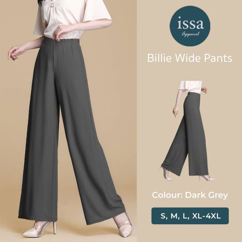 ISSA Billie Wide Pants (Dark Grey)