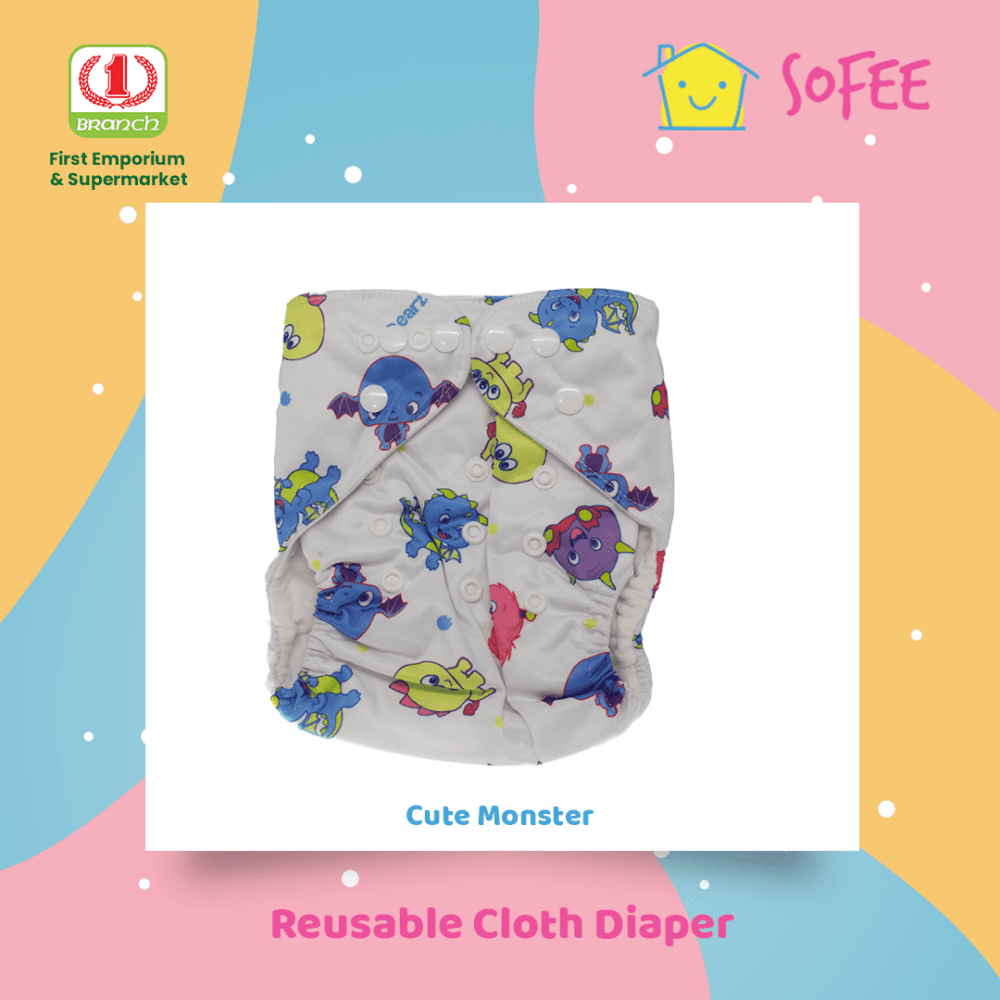 Sofee Reusable Cloth Diaper - Cute Monster