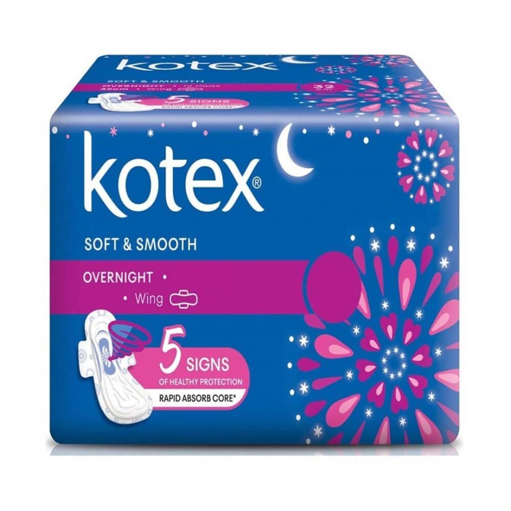 Kotex Blue Smooth And Soft Overnight Wing 35cm 6s