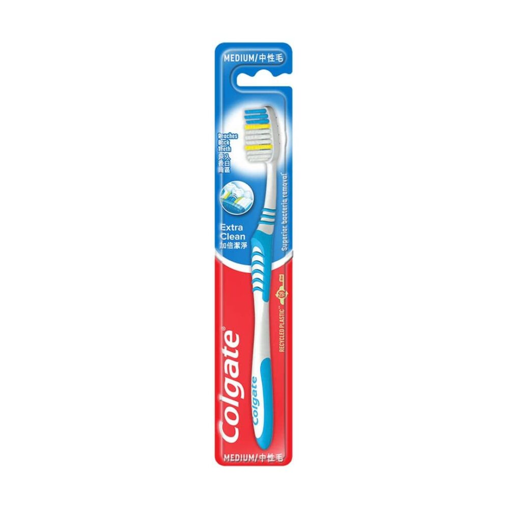 Colgate Extra Clean Recycled Plastic Medium Toothbrush 1s