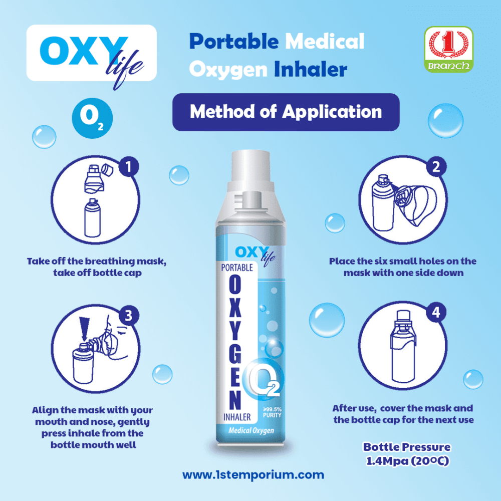 OxyLife Portable Medical Oxygen Inhaler 600ml