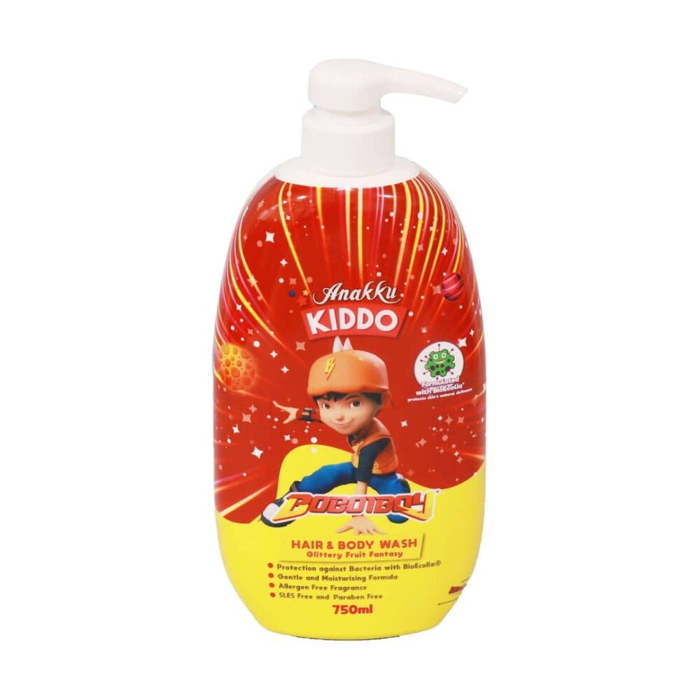 Anakku Kiddo Boboboy Hair & Body Wash Glittery Fruit Fantasy 750ml