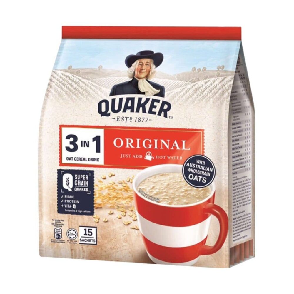 Quaker Original 3in1 Oat Cereal Drink 15 sachets 420g – First Emporium ...