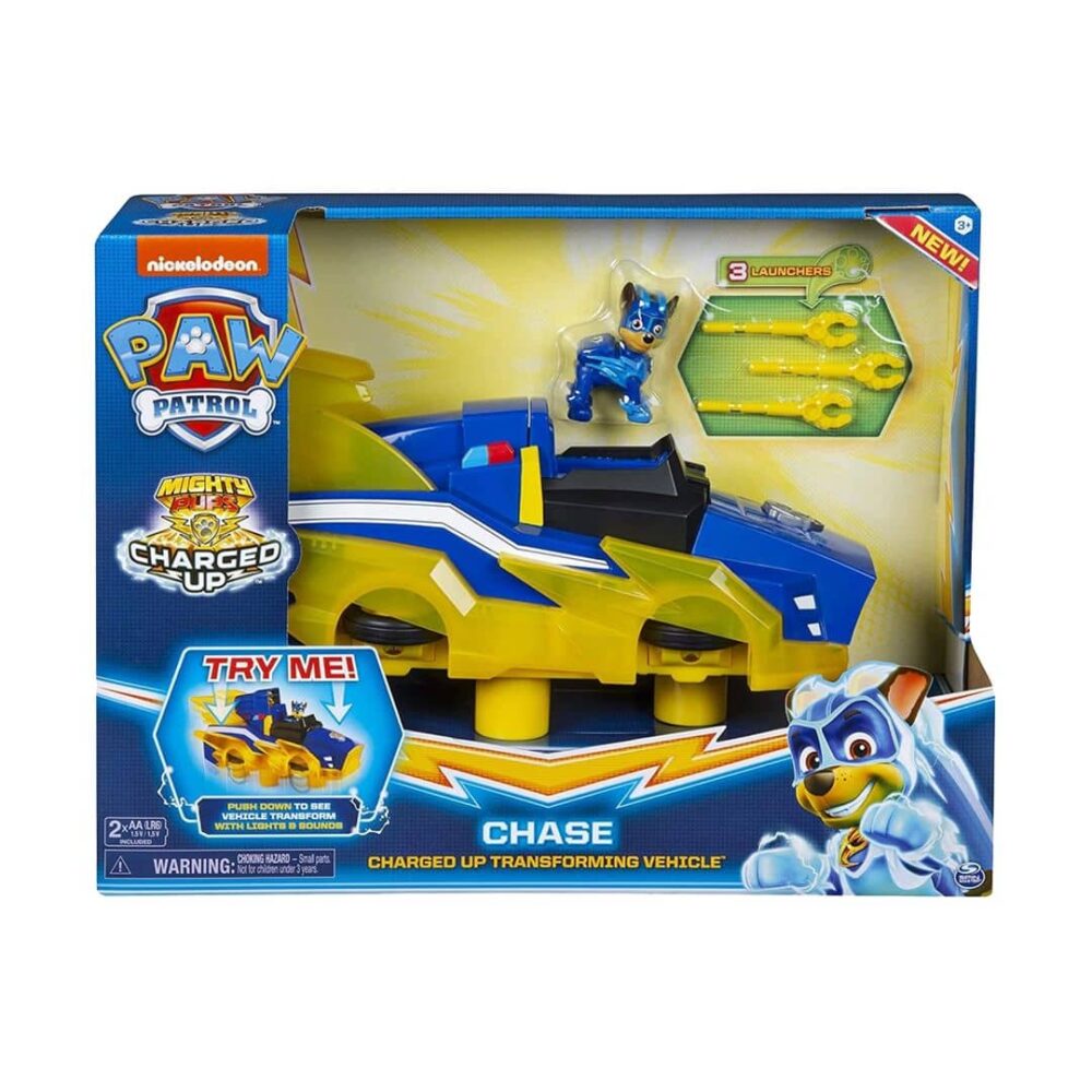 Paw Patrol Mighty Pups Charged Up Chase Transfroming Vehicle