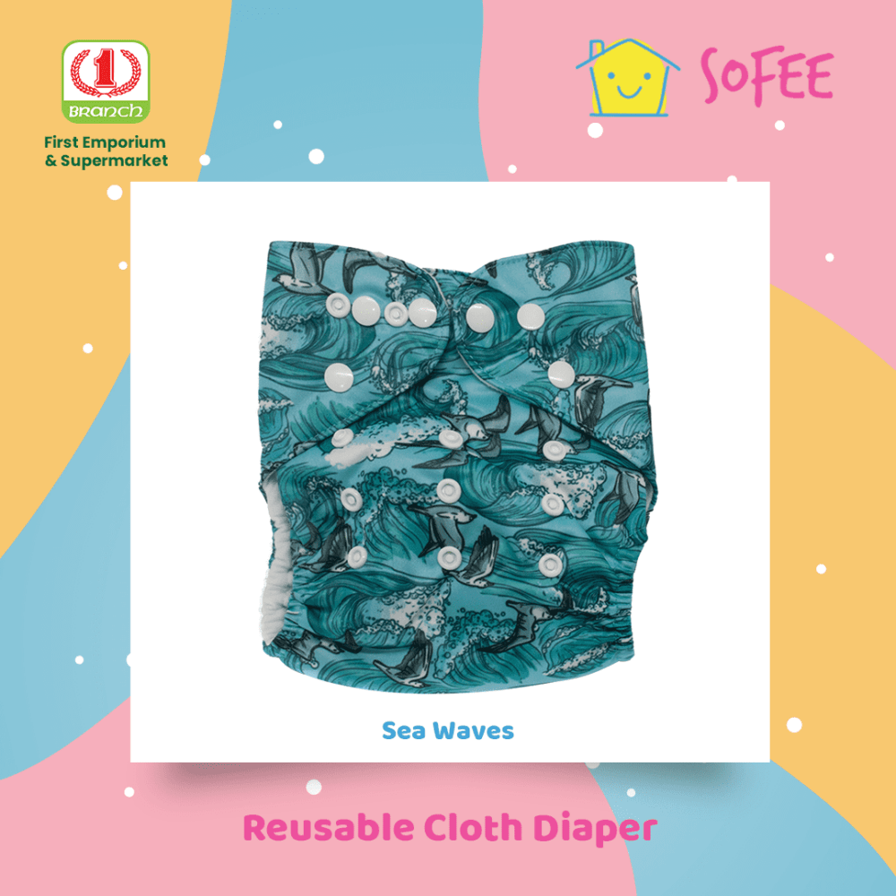 Sofee Reusable Cloth Diaper - Sea Waves
