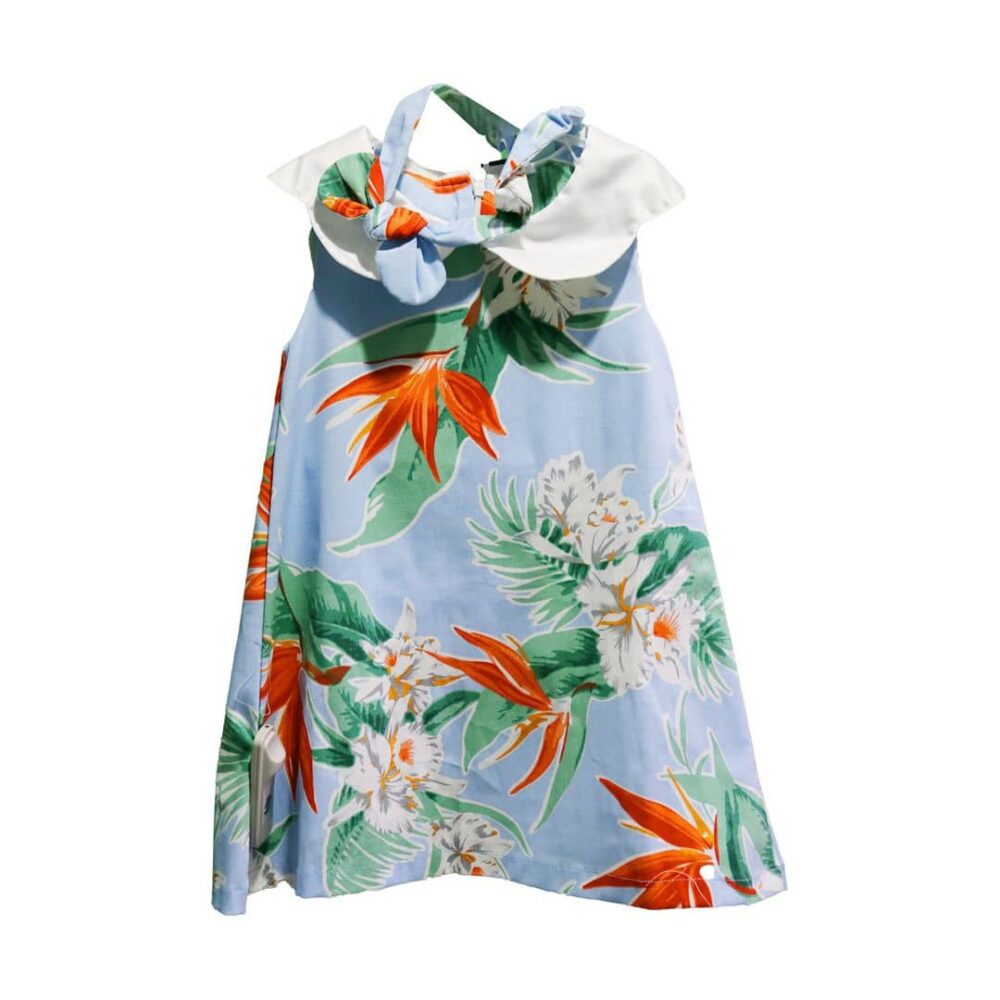 (2-6Y) Alice Kids Floral Blue Dress with Headband