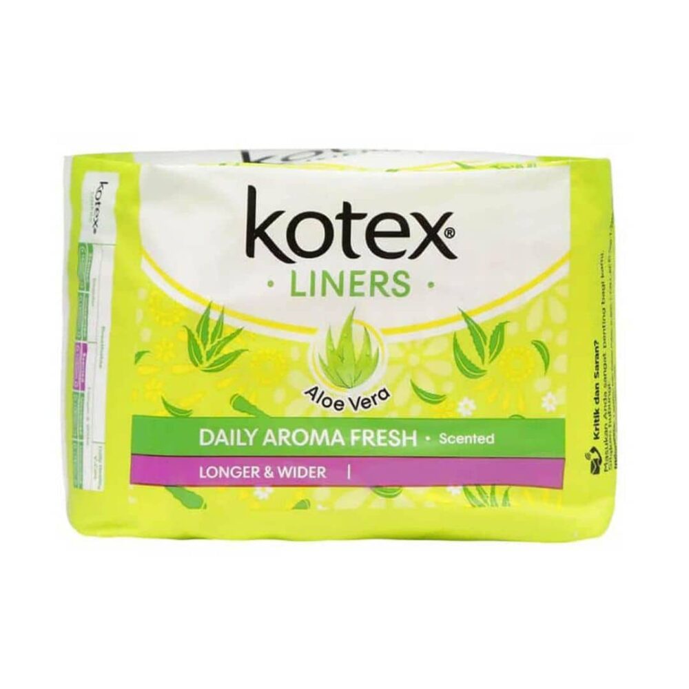 Kotex Green Daily Aroma Fresh Liners Aloe Vera Longer And Wider 40s