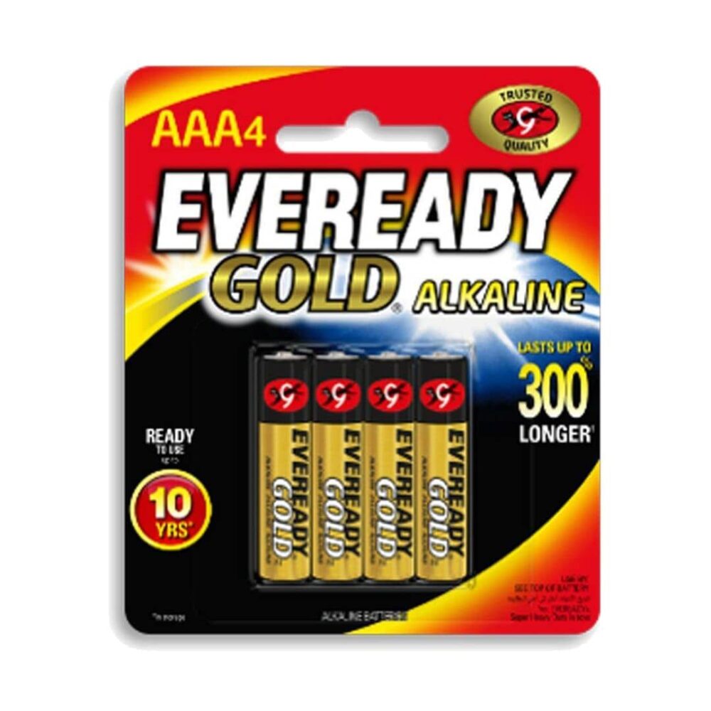 Eveready Gold Alkaline AAA Batteries 4s