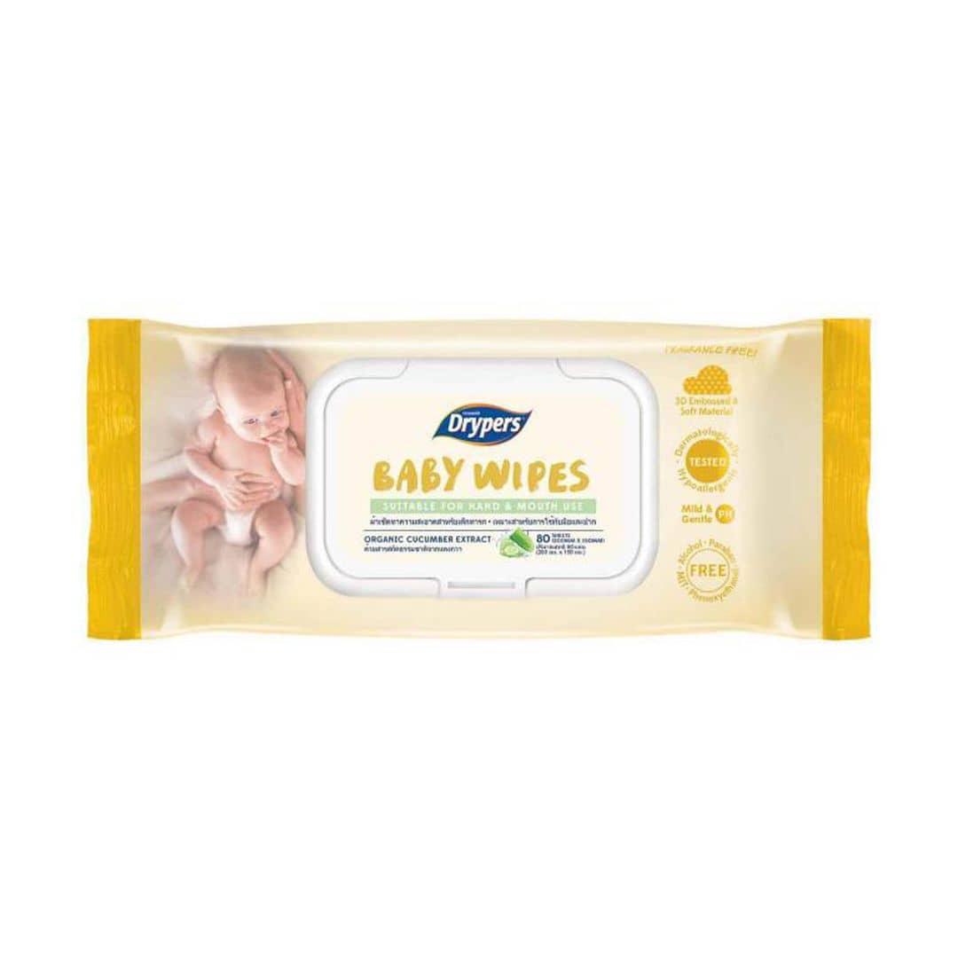 Drypers Baby Wipes Suitable for Hand & Mouth Use 80 sheets