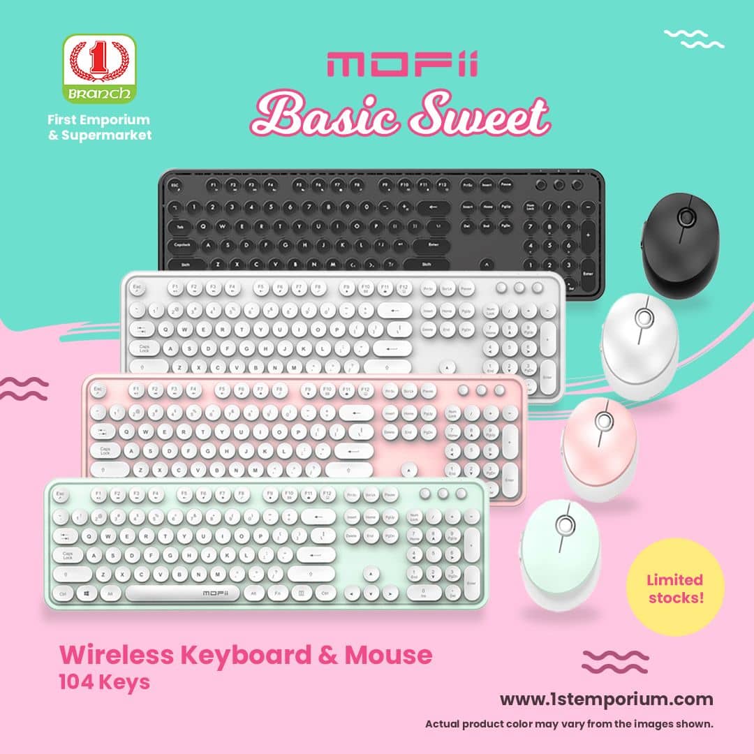 MOFii Basic Sweet Wireless Keyboard & Mouse Combo (104Keys)