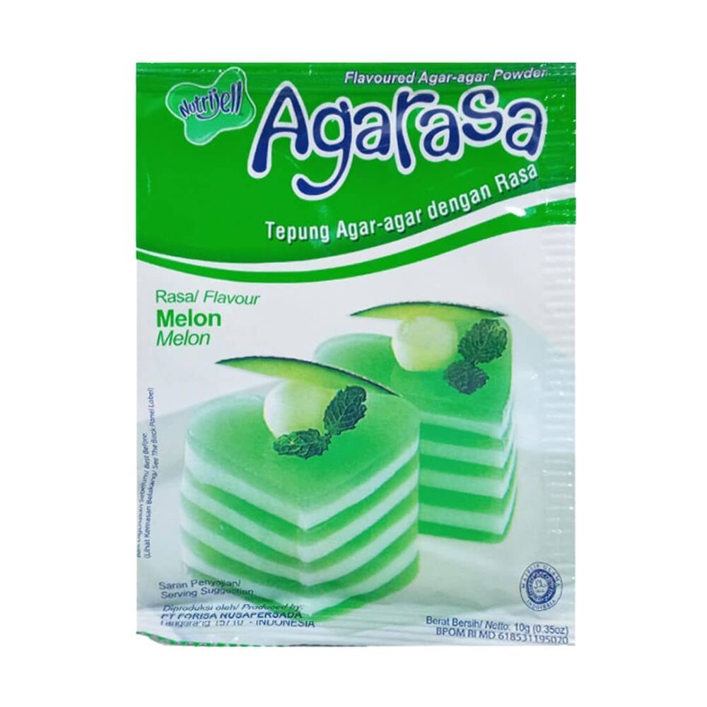 Nutrijell Agarasa Flavoured Agar-agar Powder Green Melon 10g