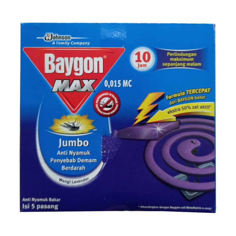 Baygon Max Mosquito Coils Jumbo 10 hrs 5s