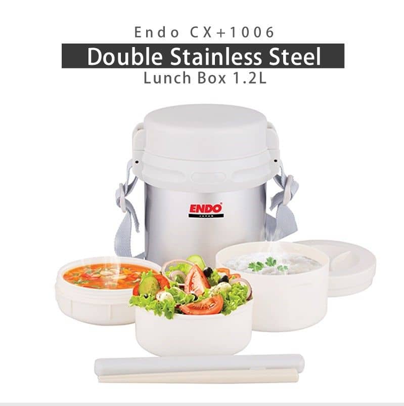 ENDO Stainless Steel Thermal Lunch Box 1.2L