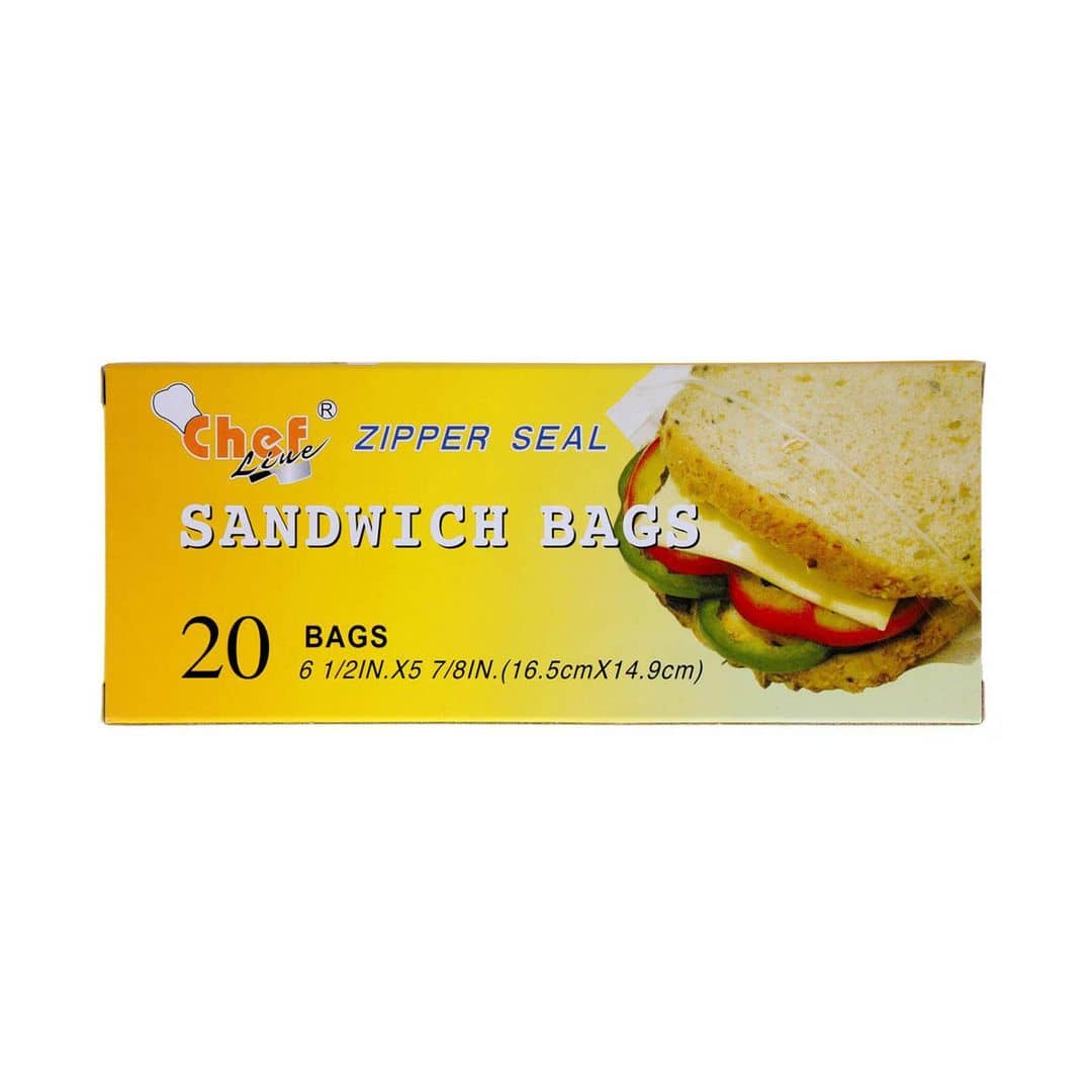 Chefline Zipper Seal Sandwich Bag 20 Bags (16.5cmX14.9cm)