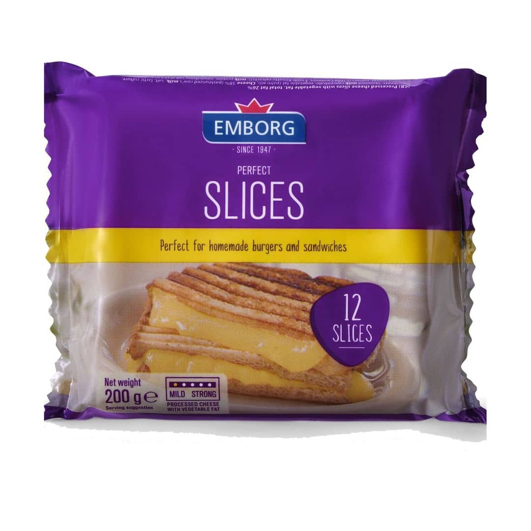 Emborg Perfect Slices Cheese 12s 200g