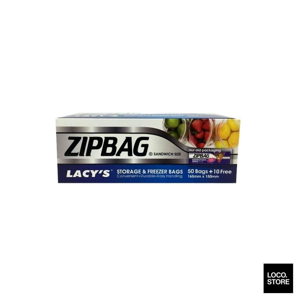 Lacy's Zipbag Sandwich Size Storage and Freezer Bags 50s + 10