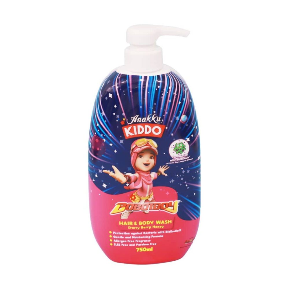 Anakku Kiddo Boboboy Hair & Body Wash Starry Berry Honey 750ml
