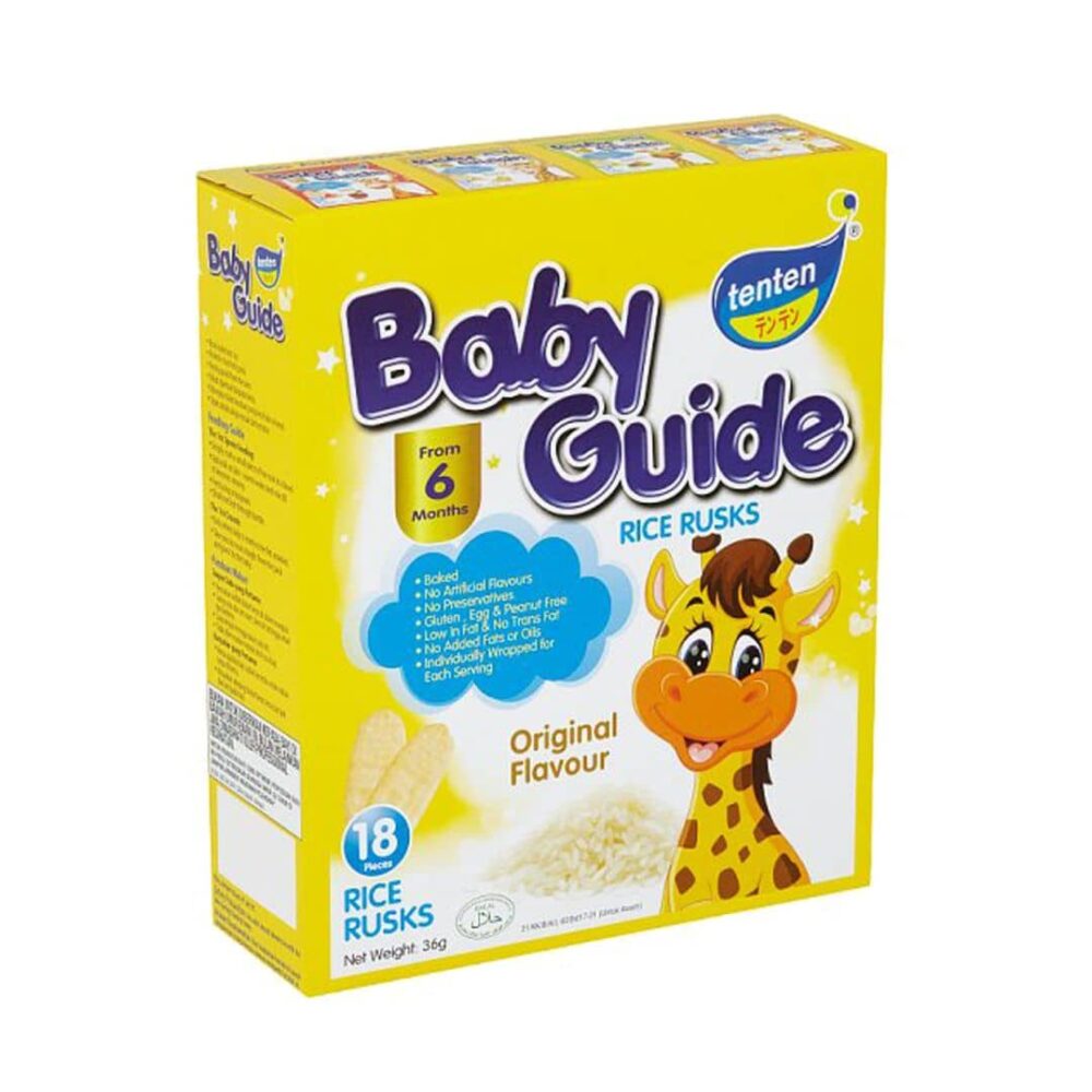 TenTen Baby Guide from 6 months Rice Rusk Original 18s 36g