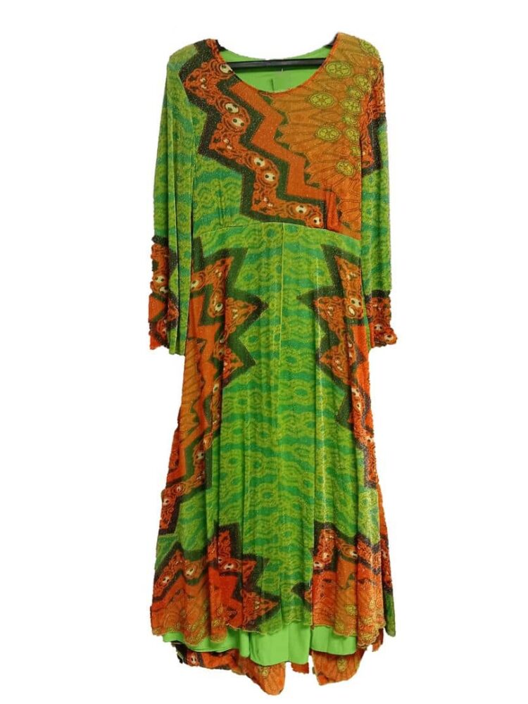 Green Shimmer & Flowy Maxi Dress (Size M)