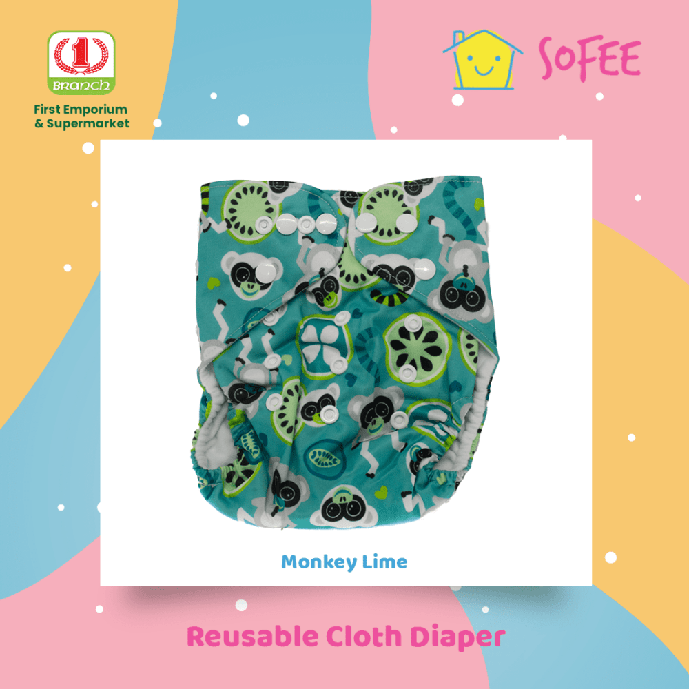 Sofee Reusable Cloth Diaper - Monkey Lime