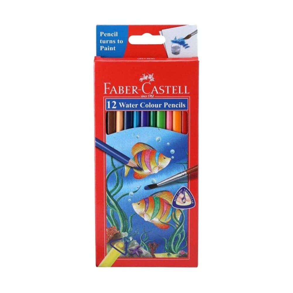 Faber-Castell 12 Watercolour Pencils with Paintbrush