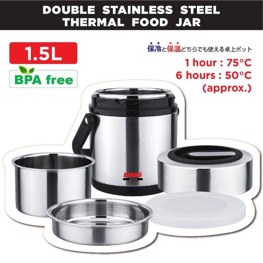 ENDO Stainless Steel Thermal Food Jar 1.5L