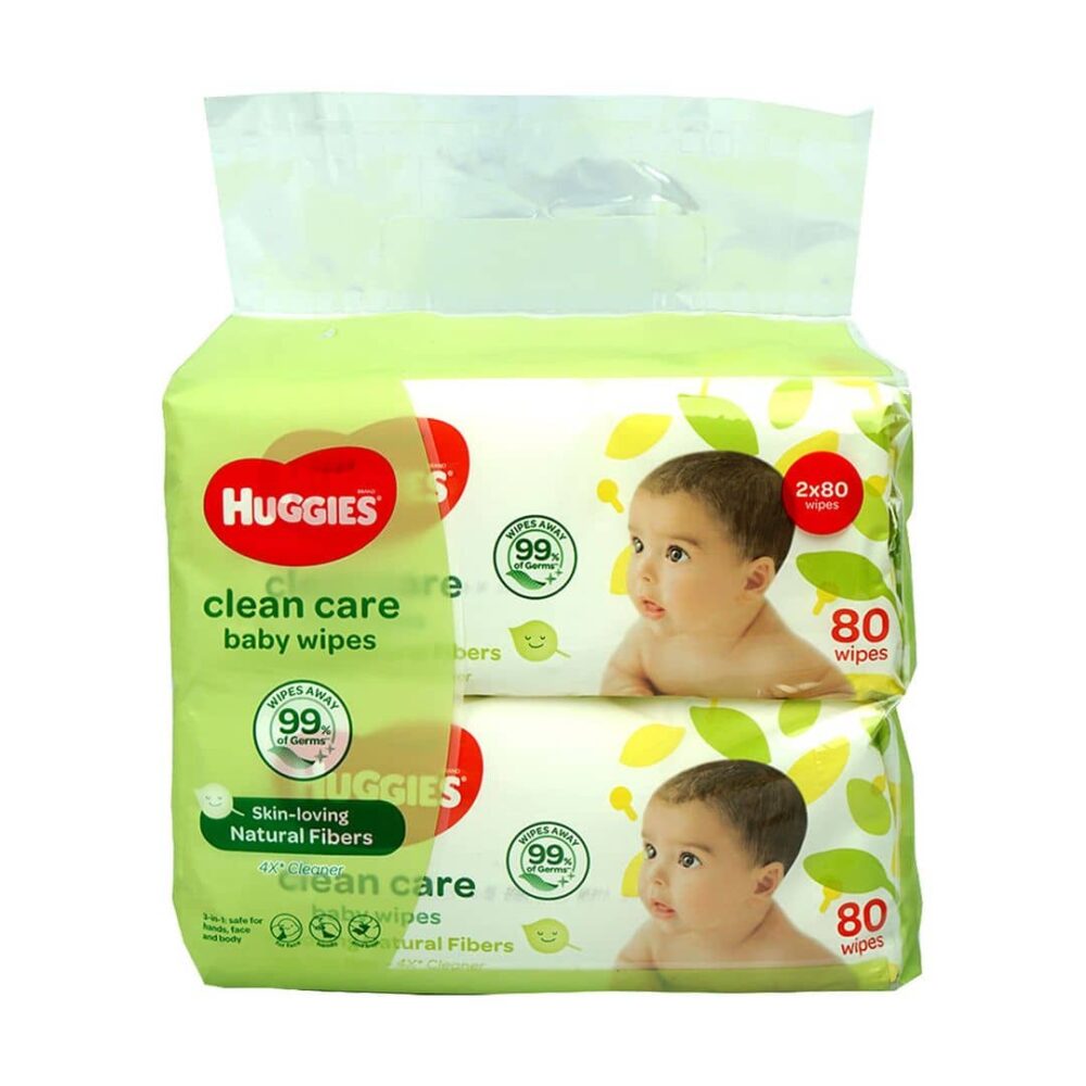 Huggies Baby Wipe Clean Care 2x80 Sheets