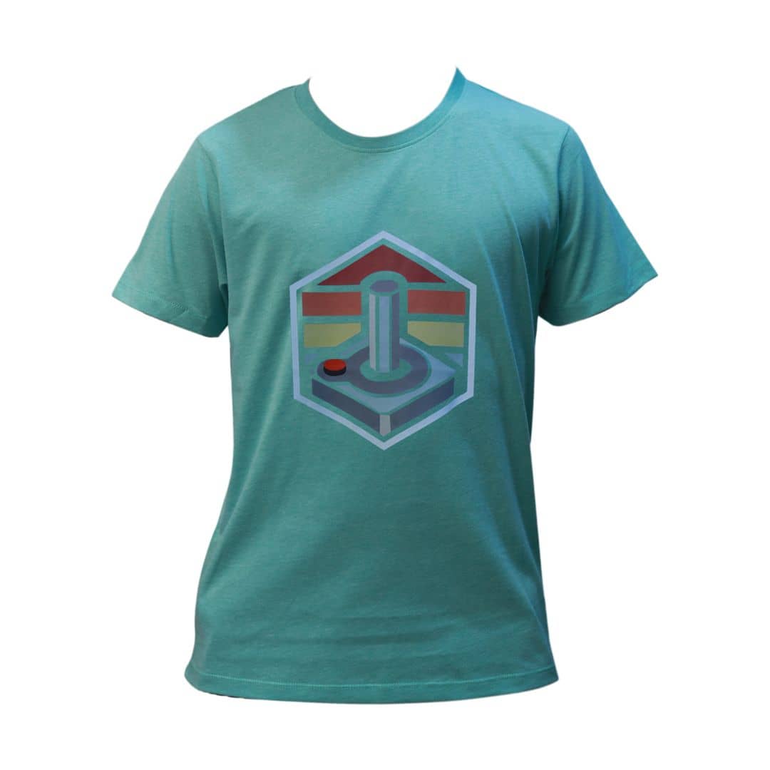 Abstract with Button Green Heritage Casual T-Shirt