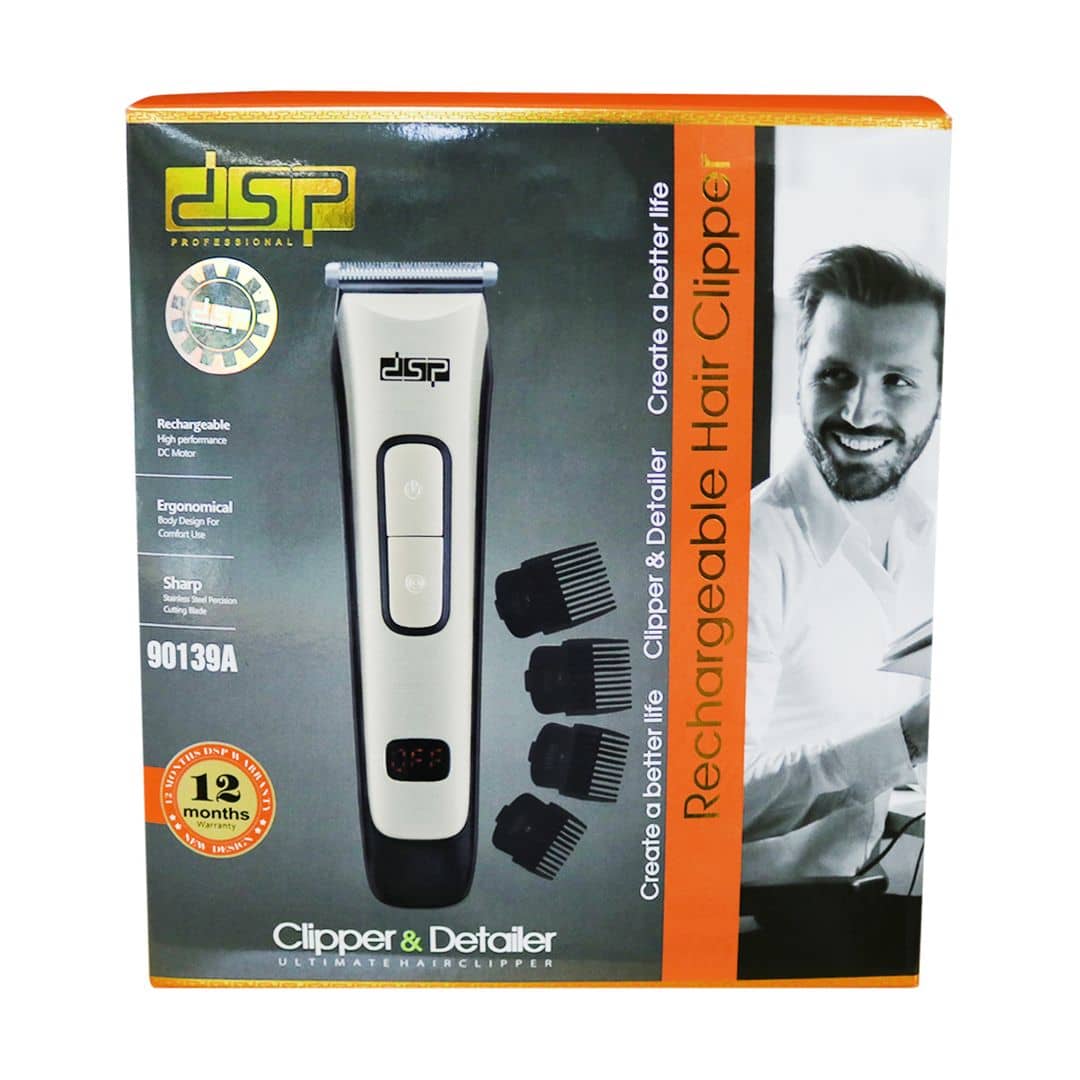 DSP Professional Rechargeable Hair Clipper & Detailer Model 90139A