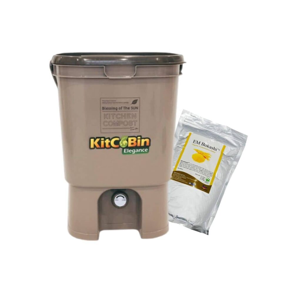 KitCoBin Home Food Waste Composting Bin 20L + EM Bokashi