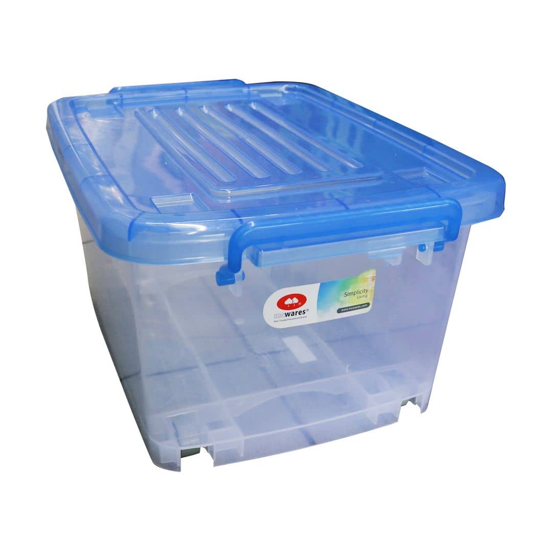 McWares Plastic Storage Box 056-8071 Clear/Blue