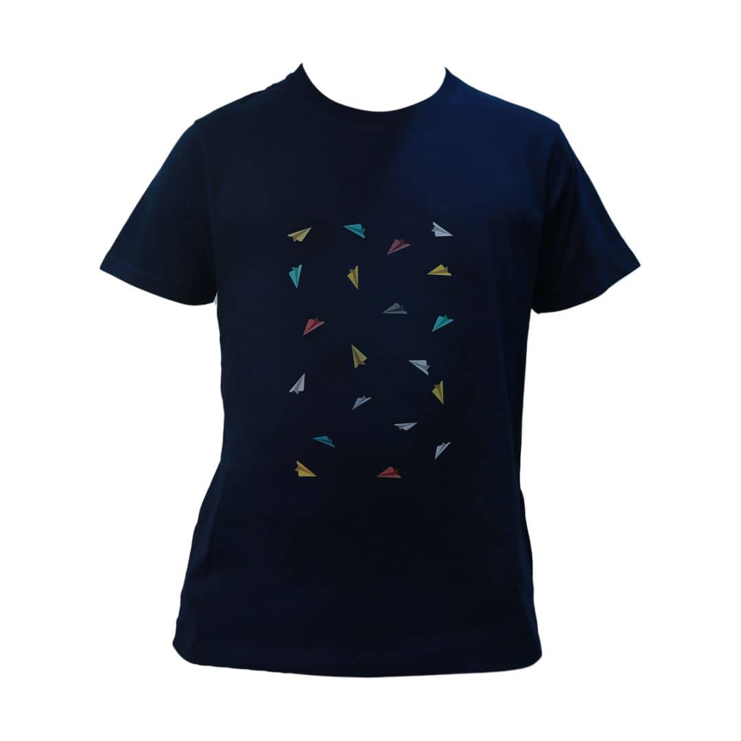 Paper Airplanes Dark Blue Heritage Casual T-Shirt