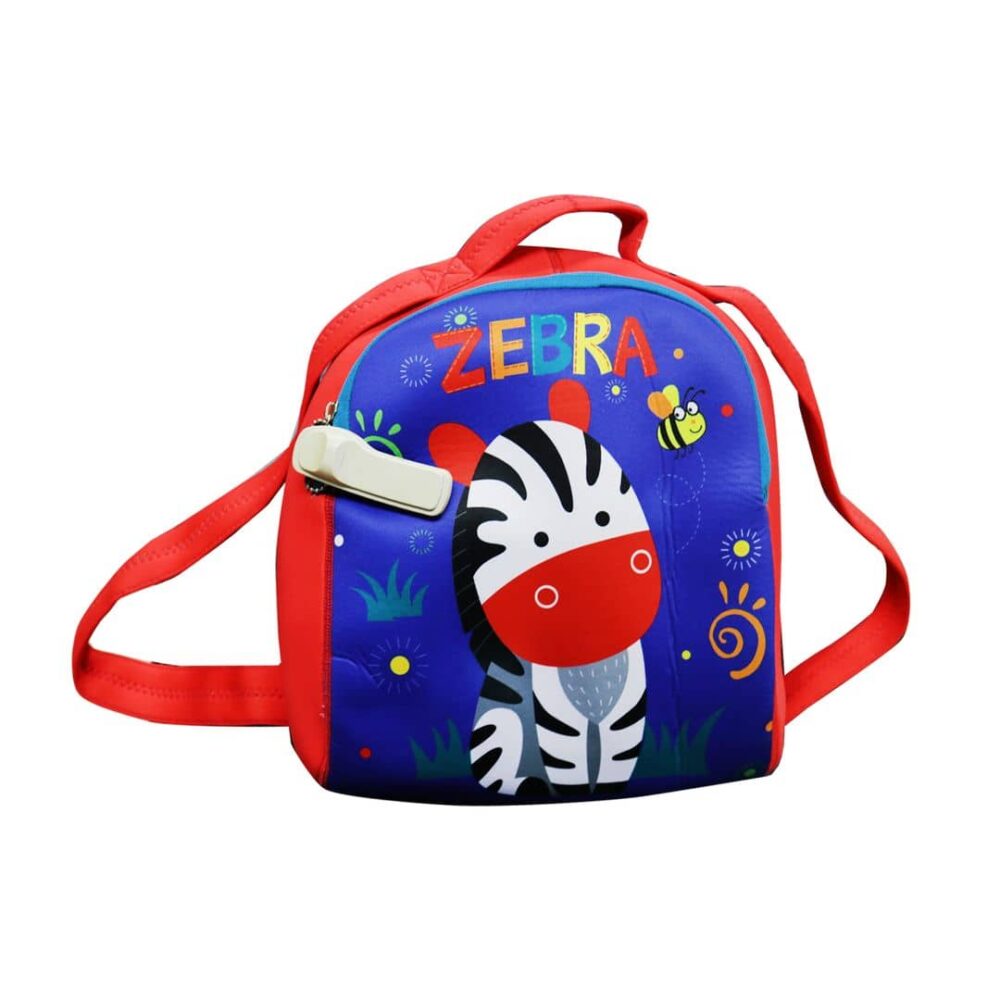 Zebra Blue, Red Kids Bag