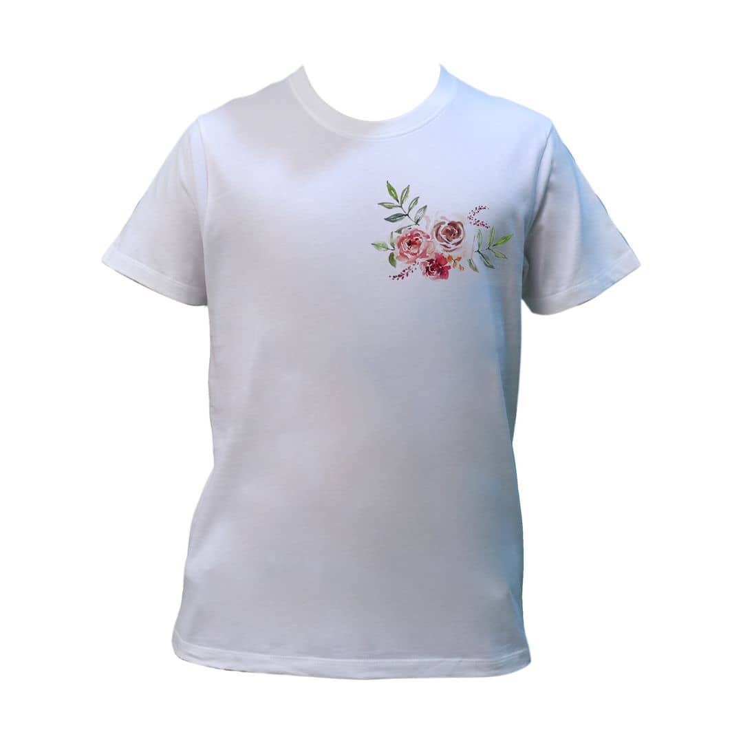 Flower White Heritage Casual T-Shirt