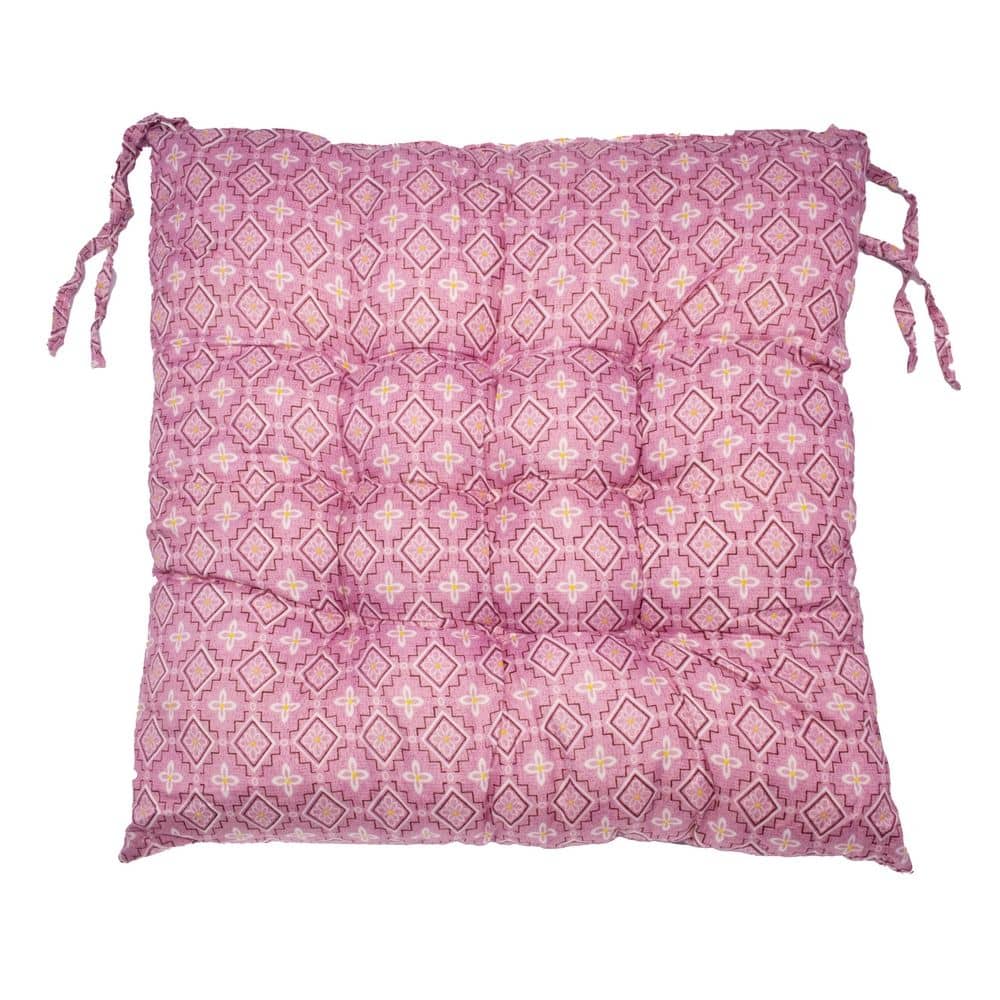 Rectangular Chair Pad (Pink Star Pattern)