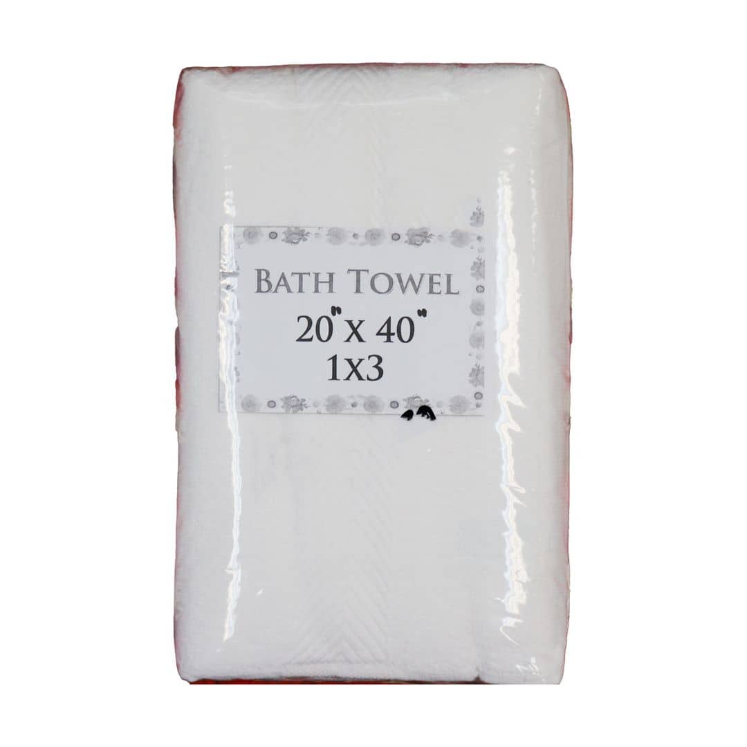 Bath Towel 20in x 40in White 3pcs