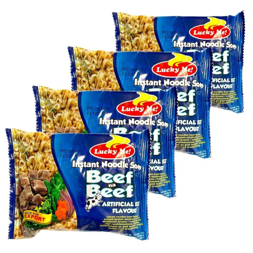 Lucky Me! Beef na Beef Flavour Instant Mami Noodles  55g x 4