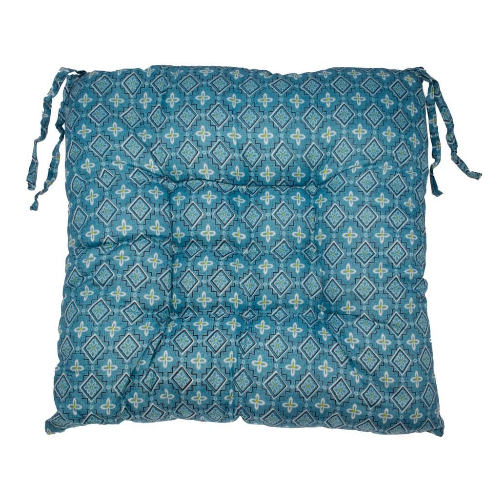 Rectangular Chair Pad (Blue Star Pattern)