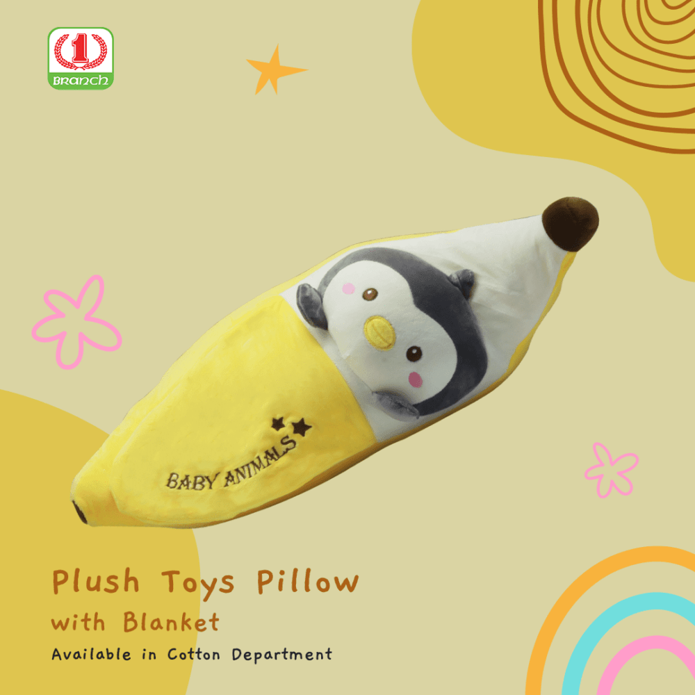 ASTD Kids Plush Toys Pillow & Blanket (Banana Penguin)