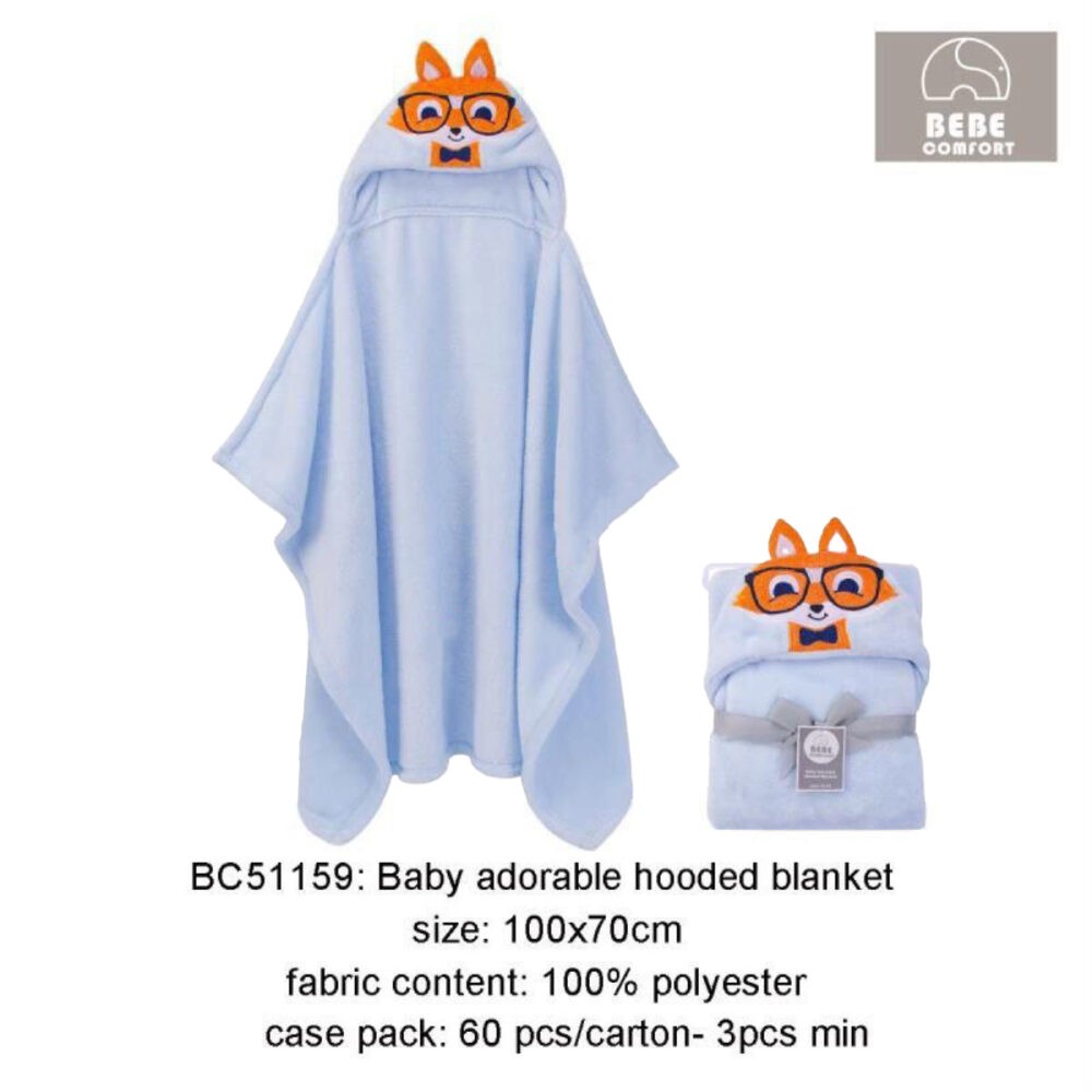 Bebe Comfort BC51159 Baby Adorable Animal (Fox) Hooded Blanket 100cm x 70cm
