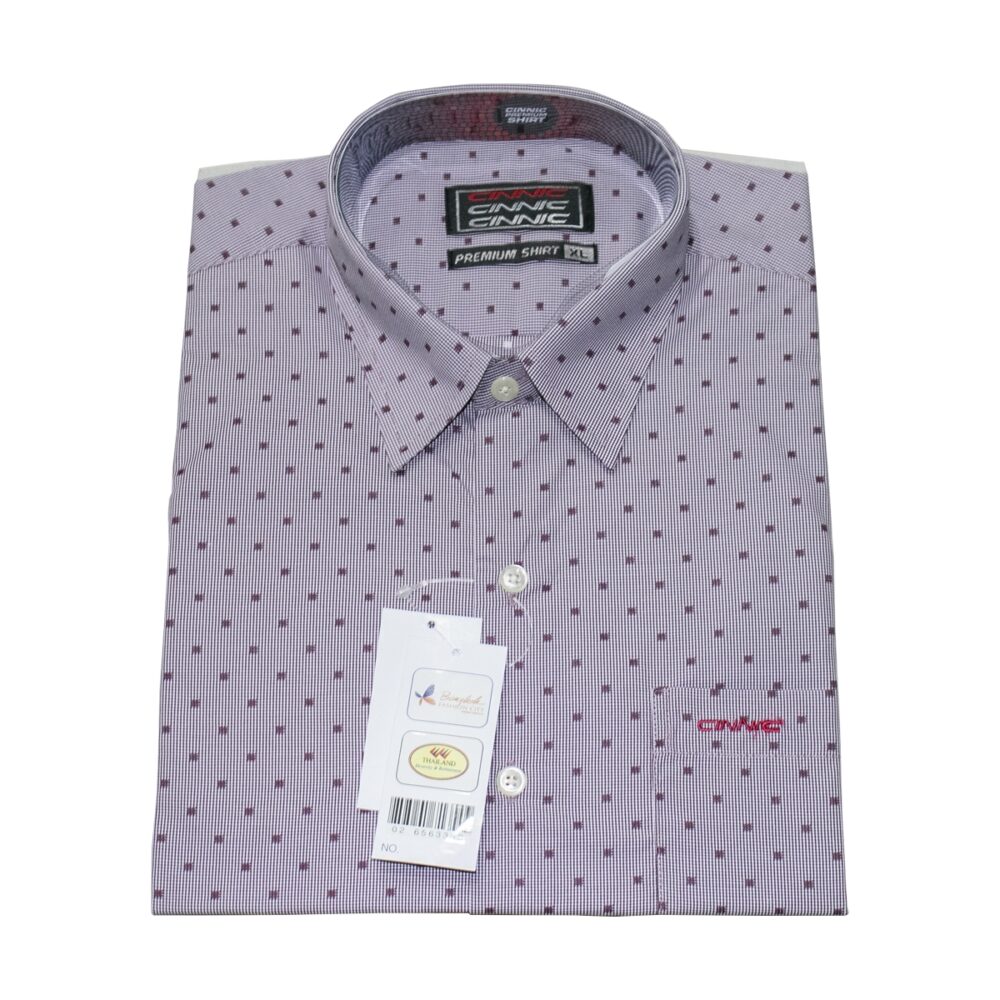CINNIC Premium Short Sleeve Shirt (Light Purple Dots)