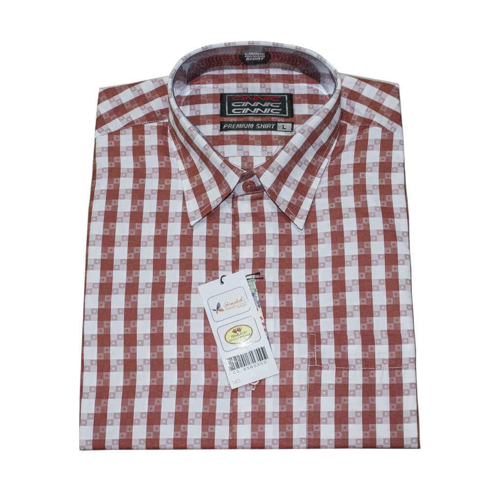 CINNIC Premium Short Sleeve Shirt (Red Checkered)