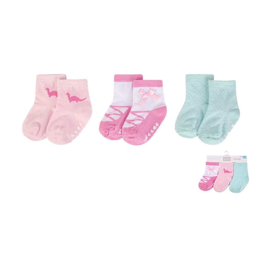 Hudson 00806 Baby Socks with Non-Skid 3pcs (0-9M/9-18M/18-36M)